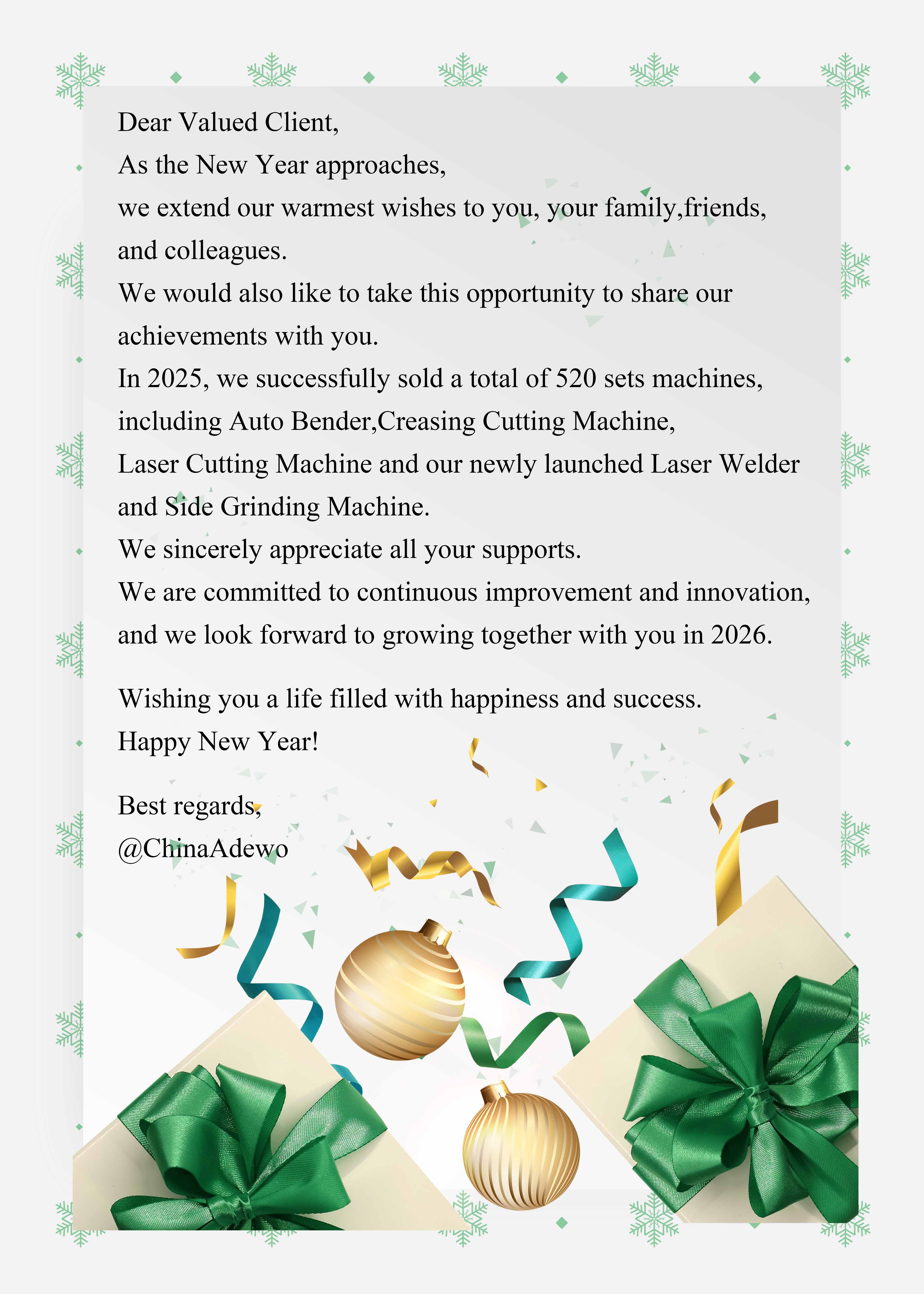 Je vous souhaite une autre année fructueuse