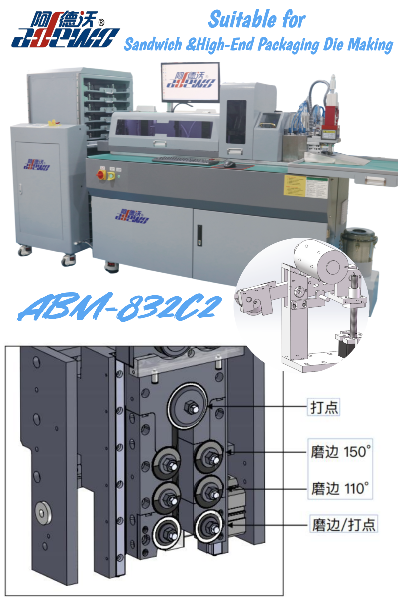 Machine à cintrer automatique 832C2 : adaptée à la fabrication de matrices pour sandwichs et à la fabrication de matrices d'emballage haut de gamme